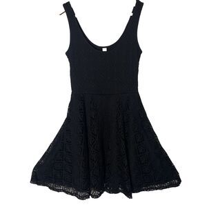 AEROPOSTALE Mini Dress Lace Overlay Sleeveless Scoop Fit & Flare Womens XS Black